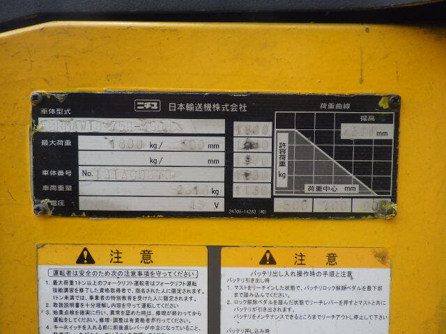 XE NÂNG ĐIỆN 1.8 TẤN ĐỨNG LÁI NICHIYU FBRMAW18-75-450M 131AG0673