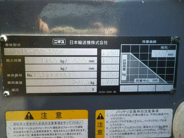 XE NÂNG ĐIỆN 1.5 TẤN ĐỨNG LÁI NICHIYU FBRW15-75B-530M 131AE4754