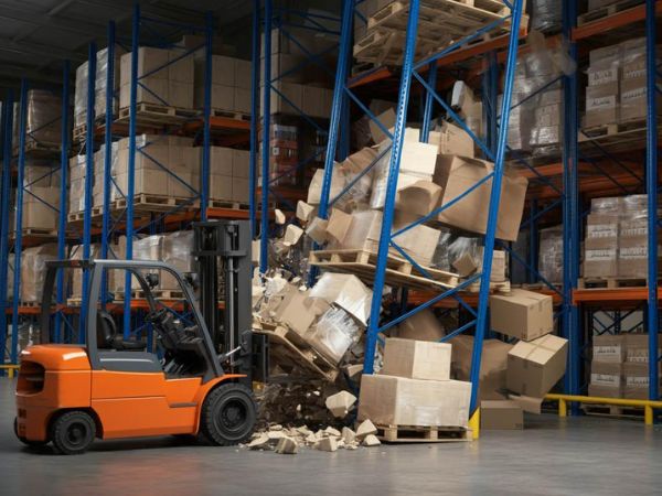 Va chạm giữa xe nâng và thiết bị kho